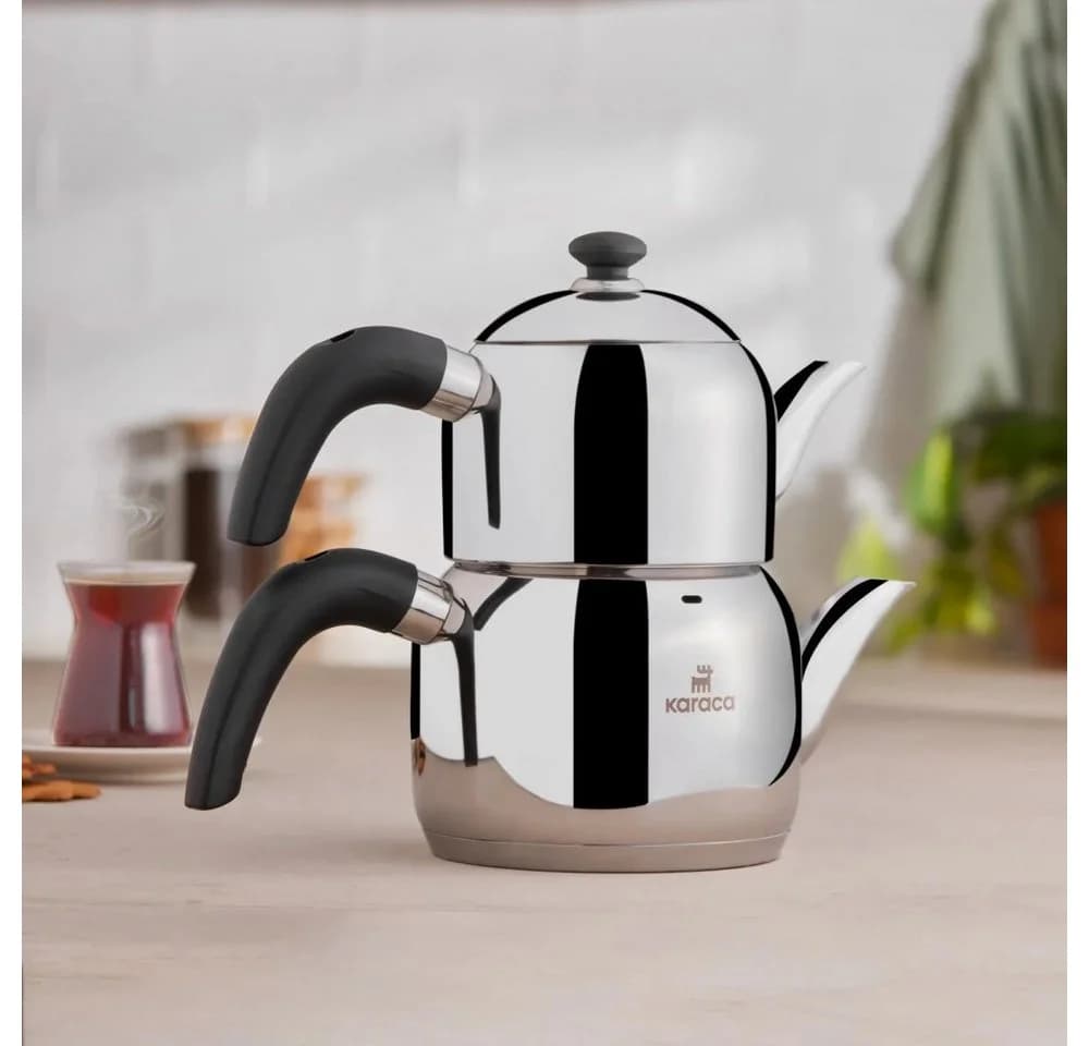 Karaca Edge Mini Teekannen-Set Schwarz 2,1L Edelstahl Induktion - Bild 4