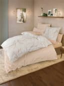 WÄSCHEPUR Bettwäsche Set Beige Blätter 100% Baumwolle Feinbiber Bild 2