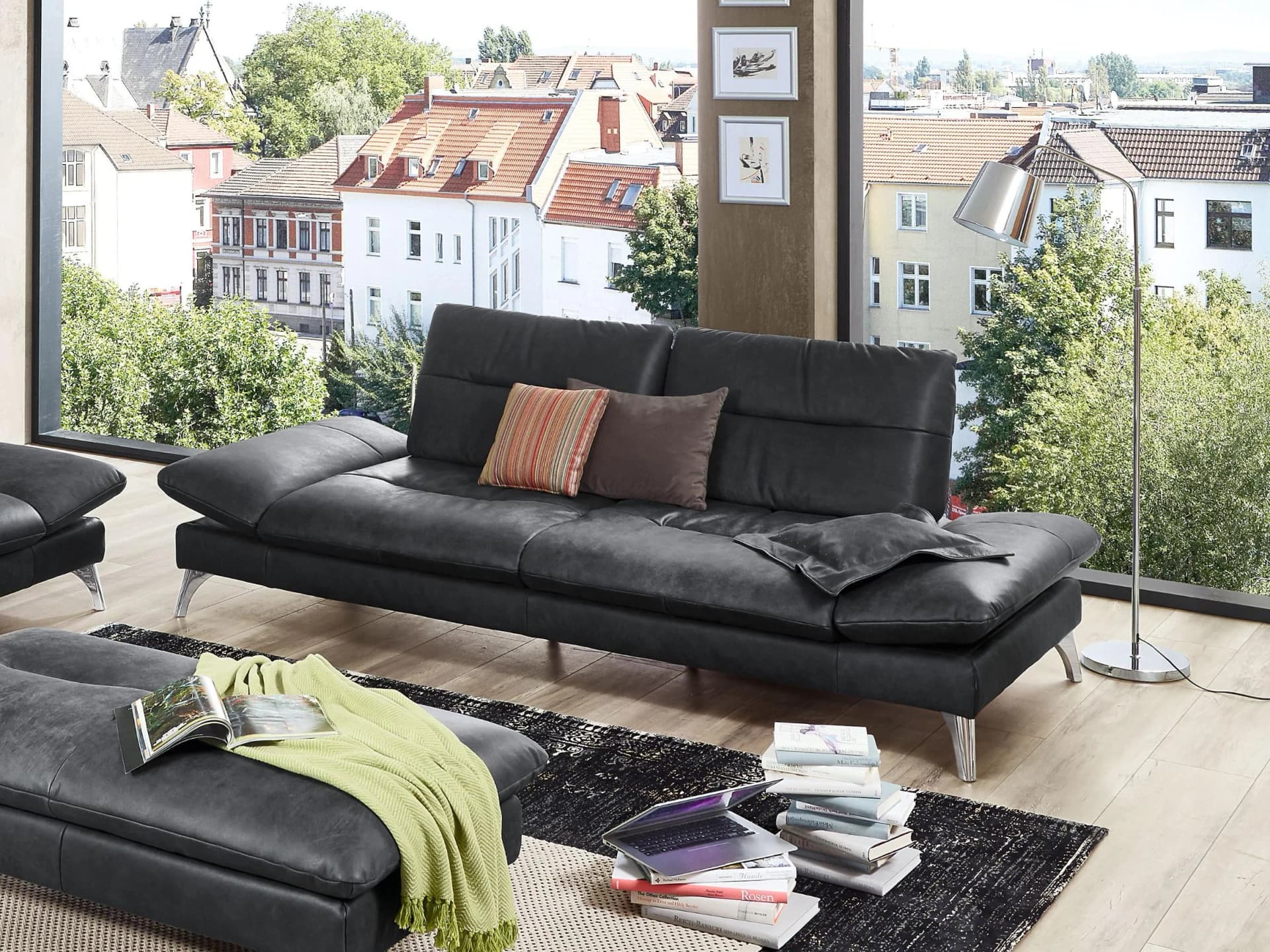 Sofa 2,5-Sitzer PACIFIC Echtleder Schwarz