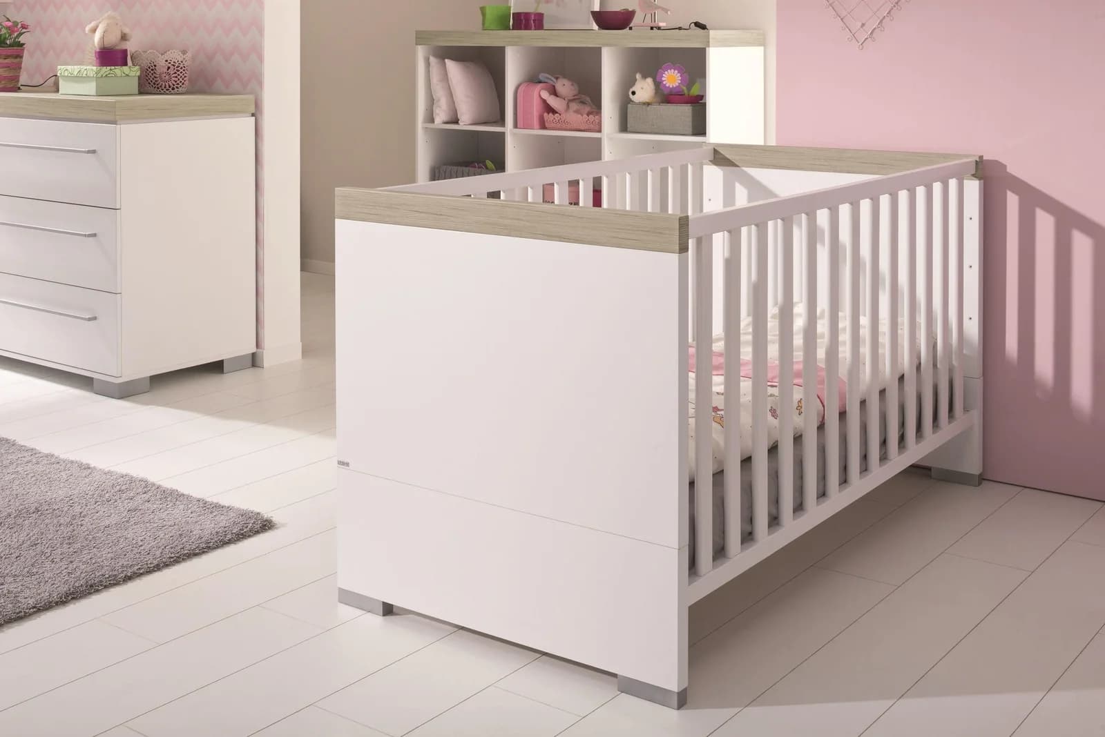 Paidi Babybett PAIDI KIRA Kreideweiß Eiche-Nautik