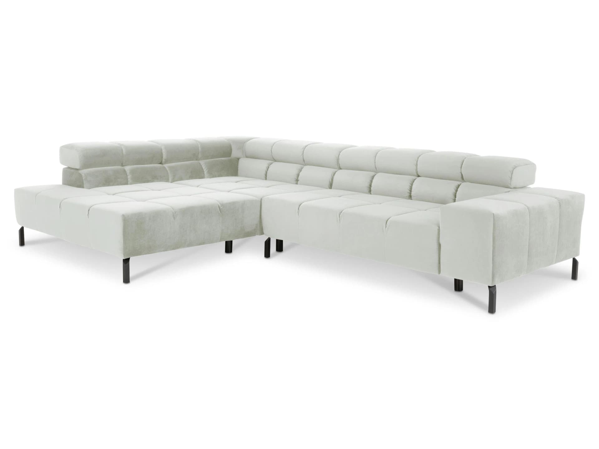 Loft Polsterecke CATELYN 2.0 Stoff Velvet Schwarz Metallfüße