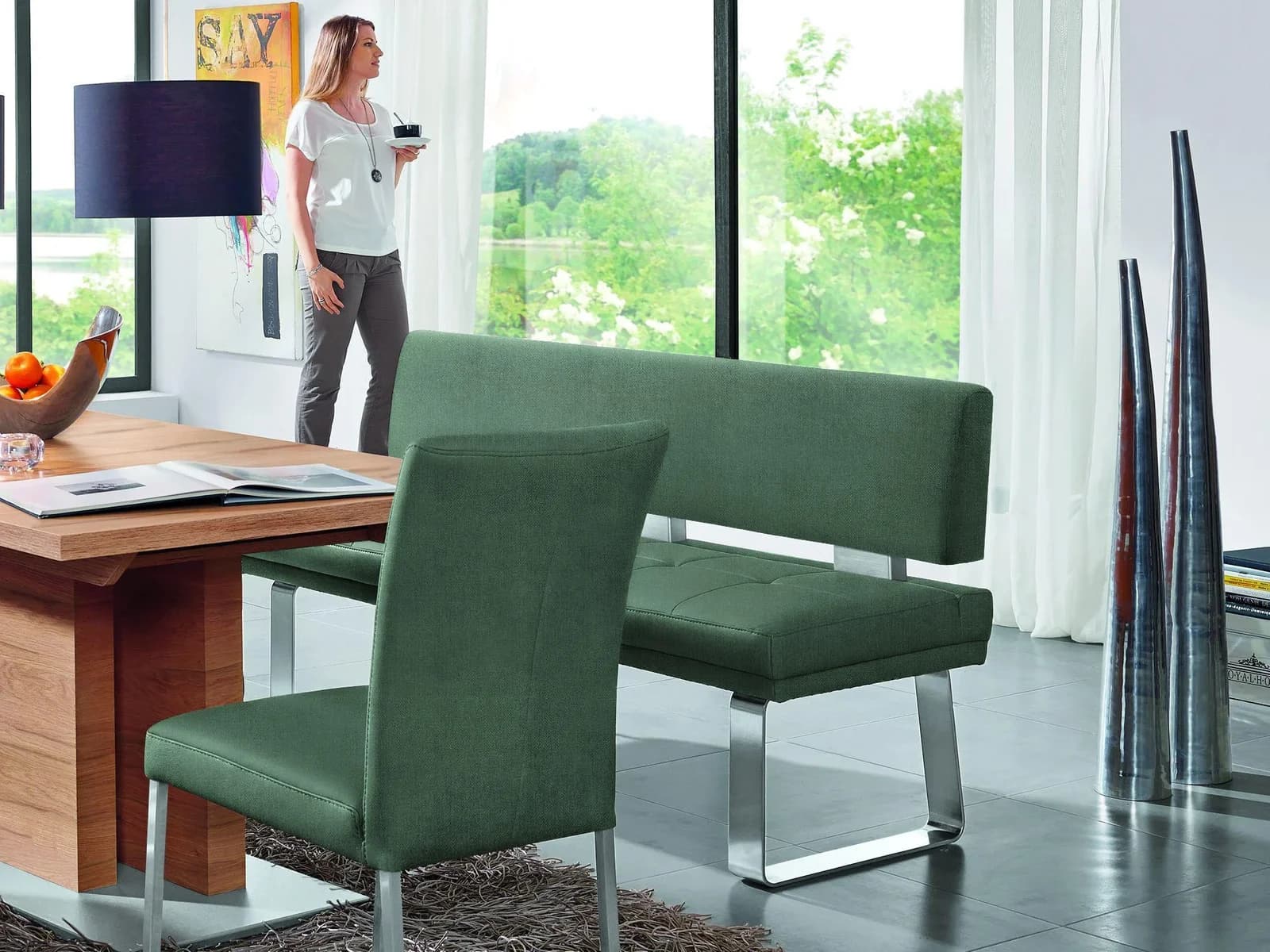 Sitzbank Variano MATCH I Grün Stoff Aqua Clean