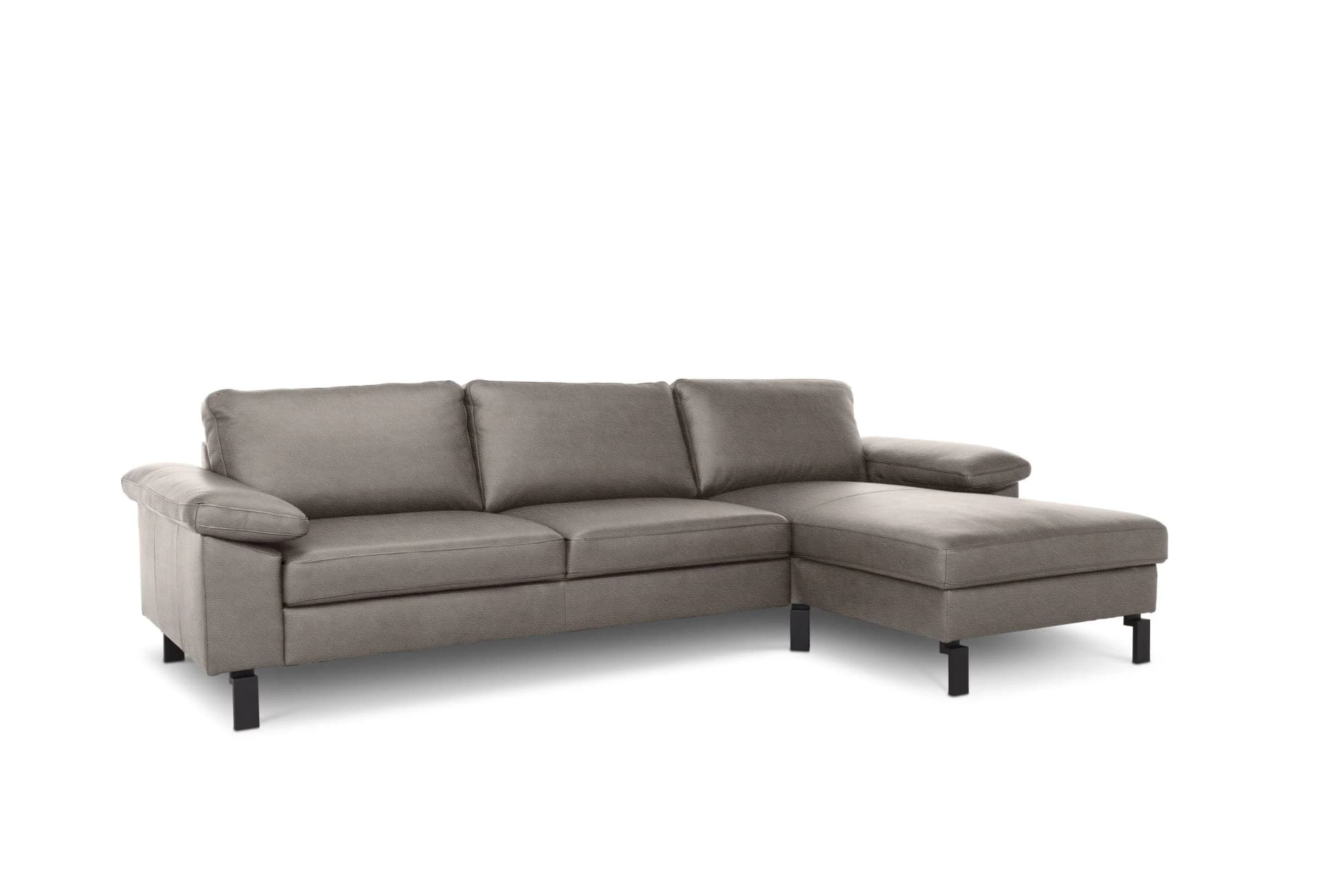 Loft Polsterecke COLLINS Leder Schwarz mit Komfortbett