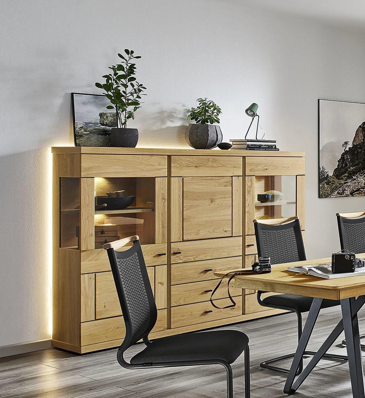 Highboard VENJAKOB Next LEVEL 3000 Wildeiche hell Metallgriffe