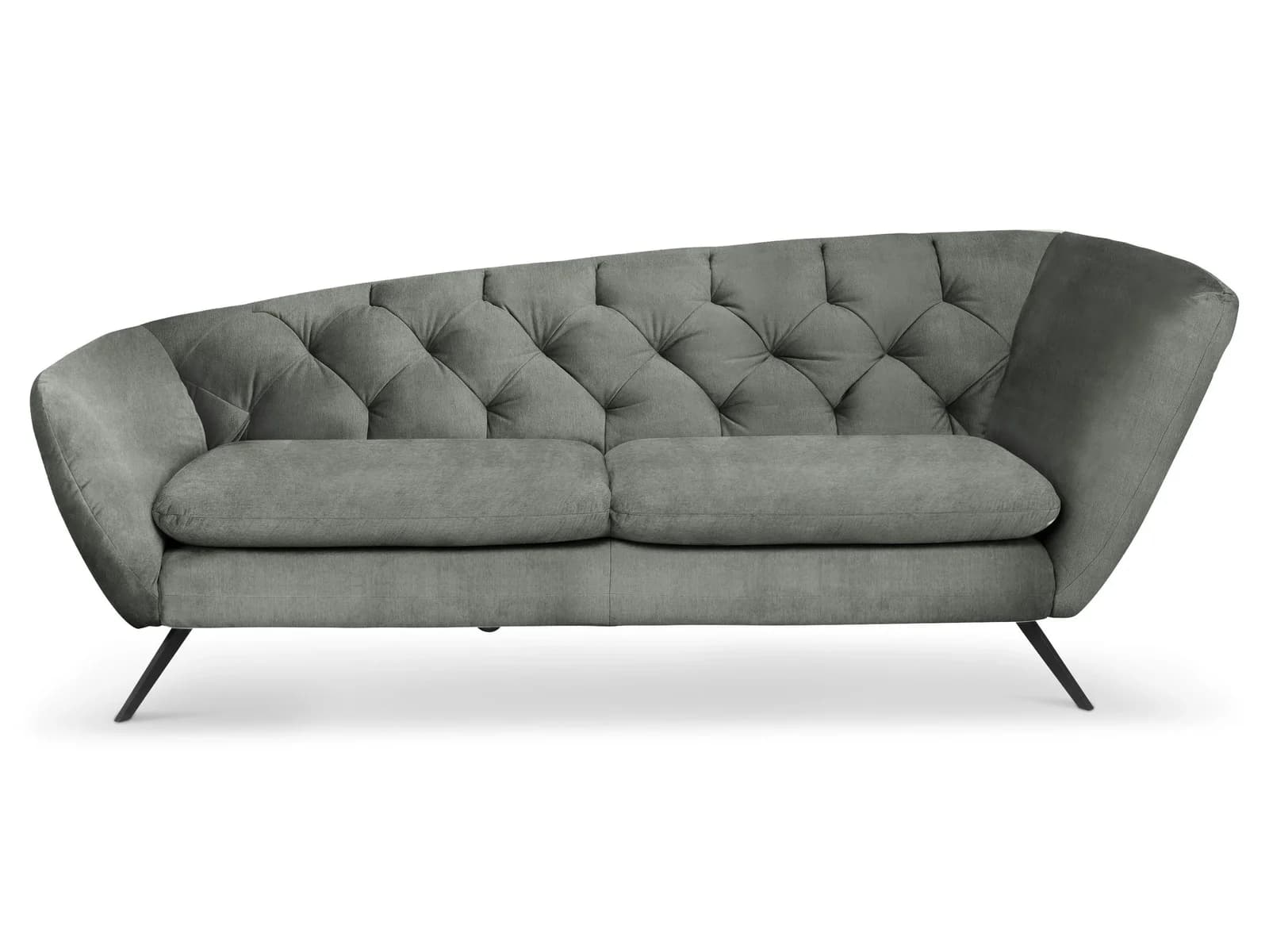 Loft Recamiere CHARLSTON 2.0 Stoff schwarz Metallfüße