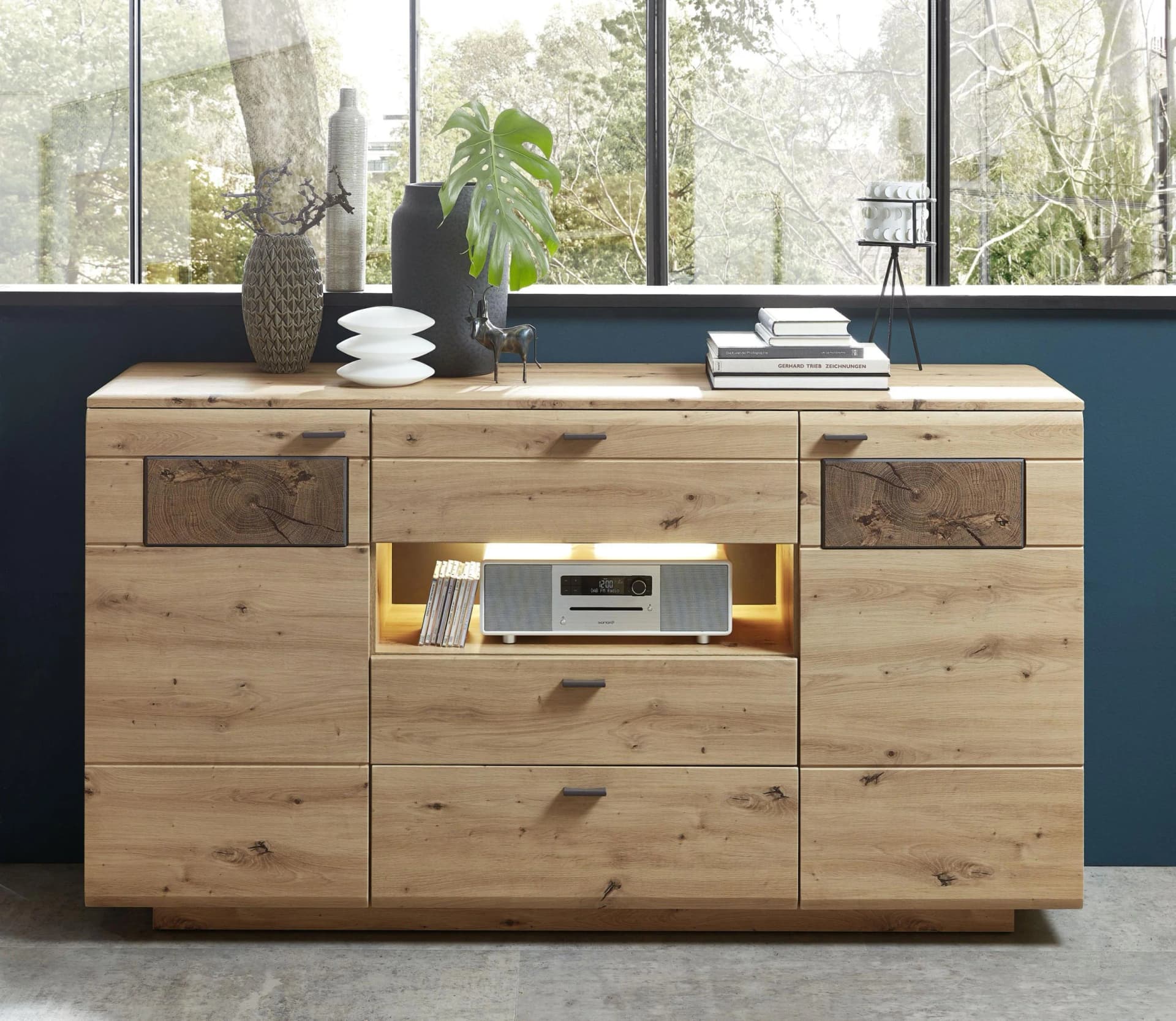 Sideboard vito LAVADO Eiche Nachbildung Graphit Softclose