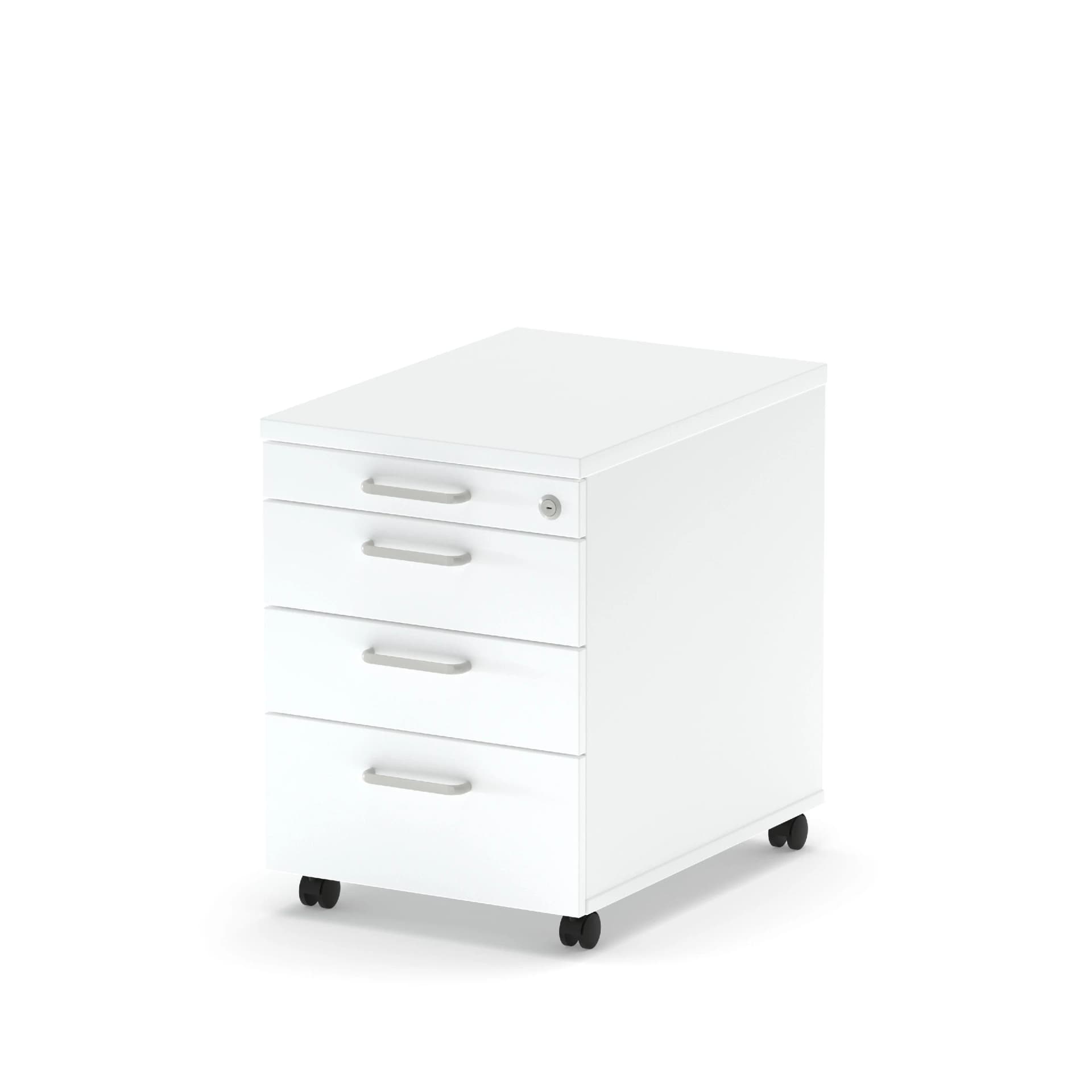 Nowy Styl Rollcontainer E10 Weiß Metallgriff mit Rollen