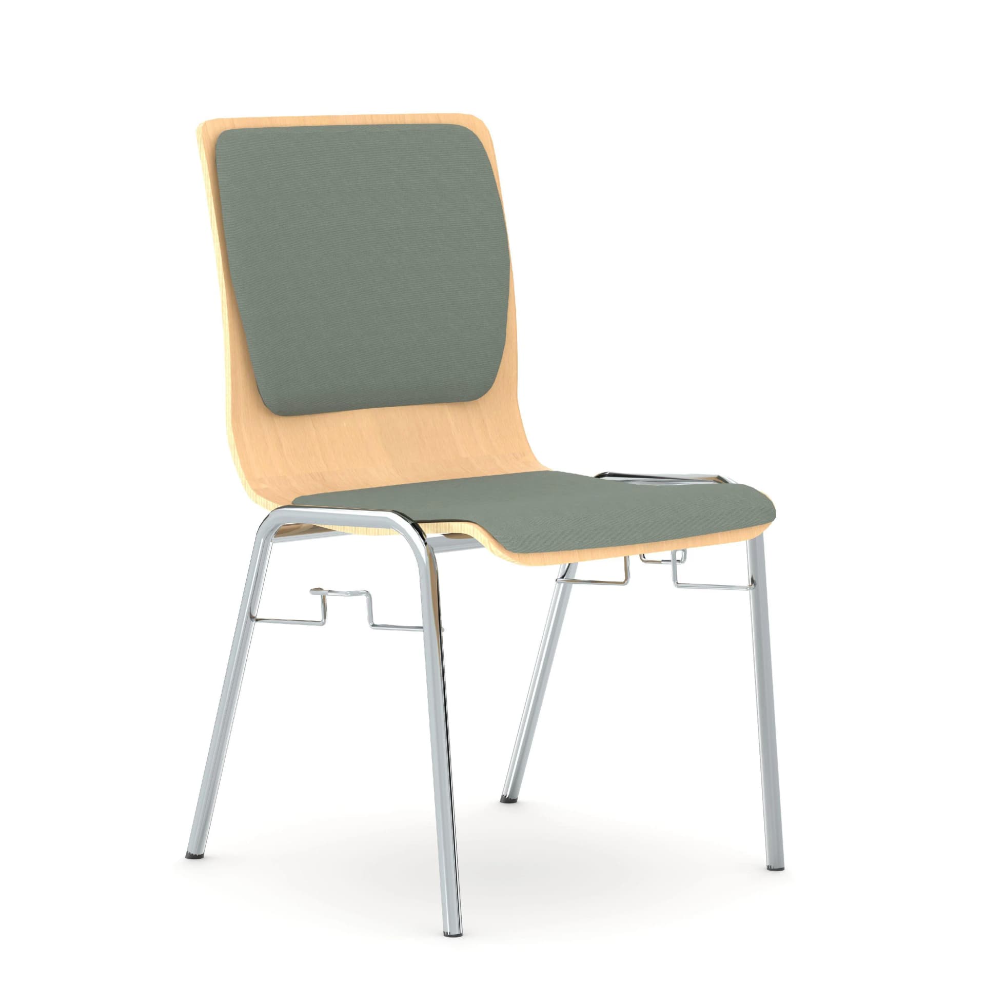 Nowy Styl Holzstuhl Wing Grau Stoff