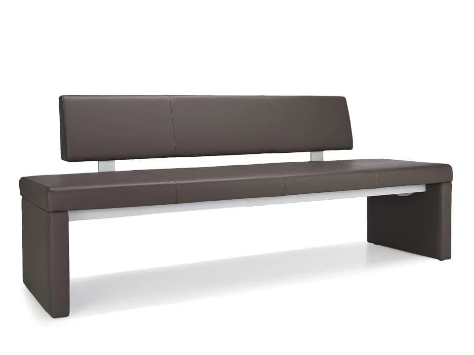 Sitzbank ROLF BENZ 620 Grau-Braun Echtleder