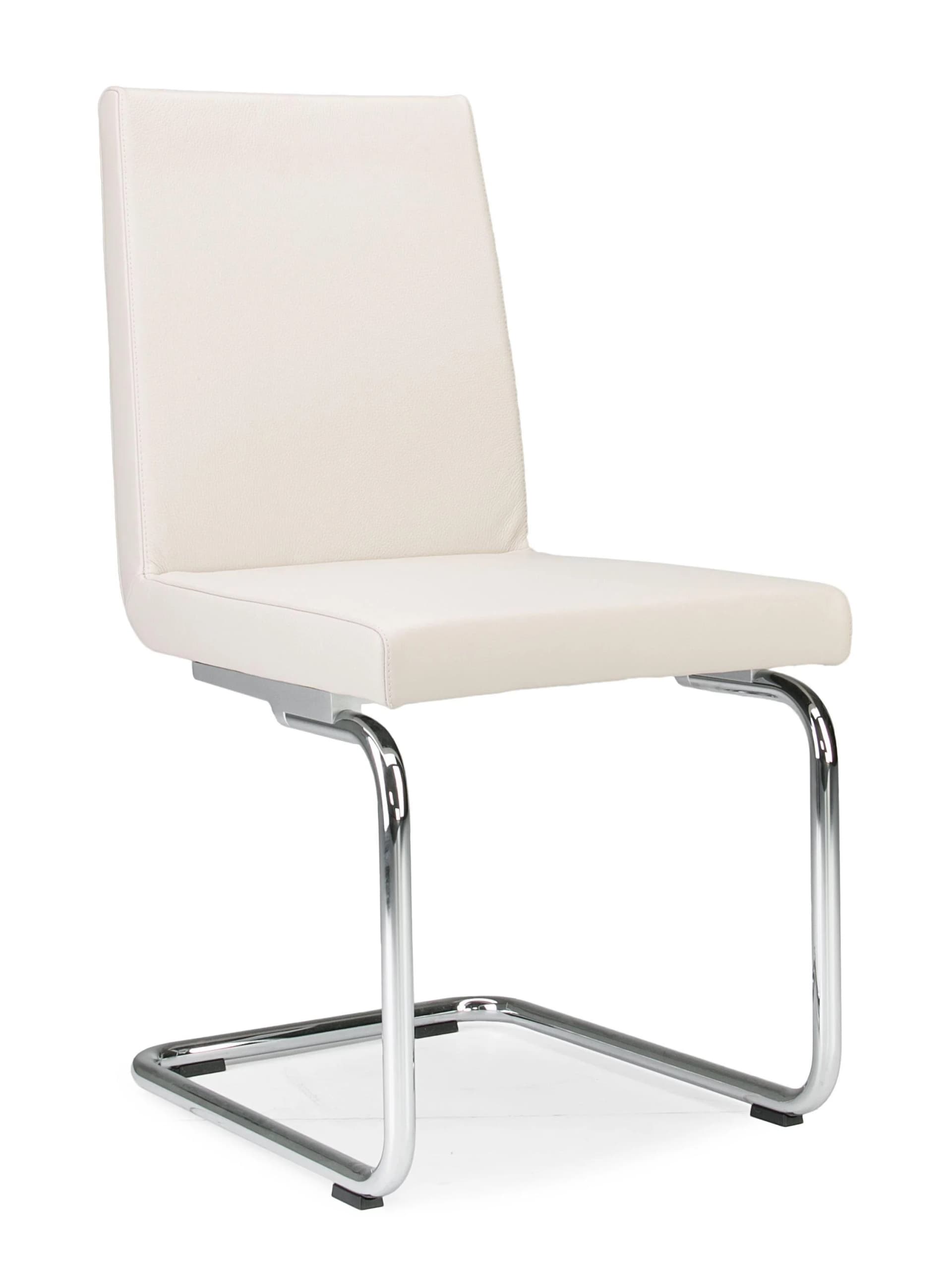 ROLF BENZ 620 Freischwinger Beige Echtleder Metallgestell