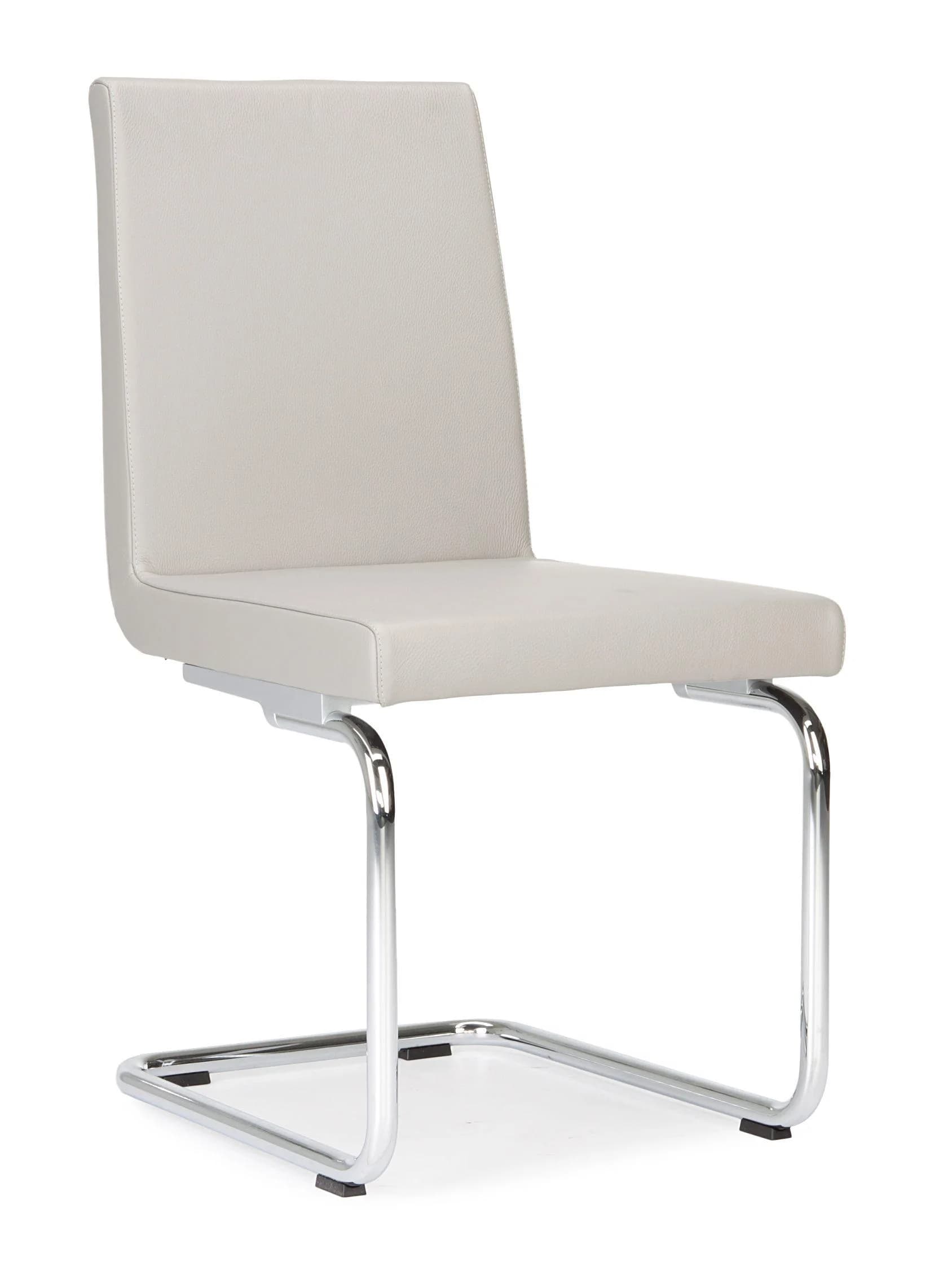 Freischwinger ROLF BENZ 620 Beige/Grau Echtleder Chrom
