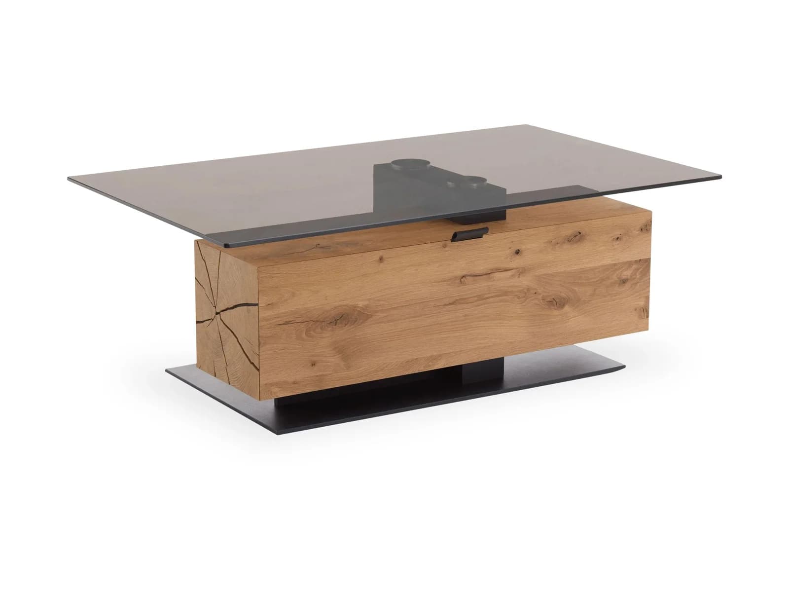 Couchtisch Hartmann Heaven Massivholz Glasplatte Braun