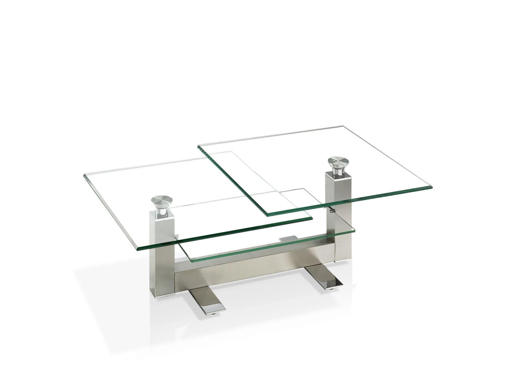 Couchtisch 8266NK Silber Metall Glas Modern