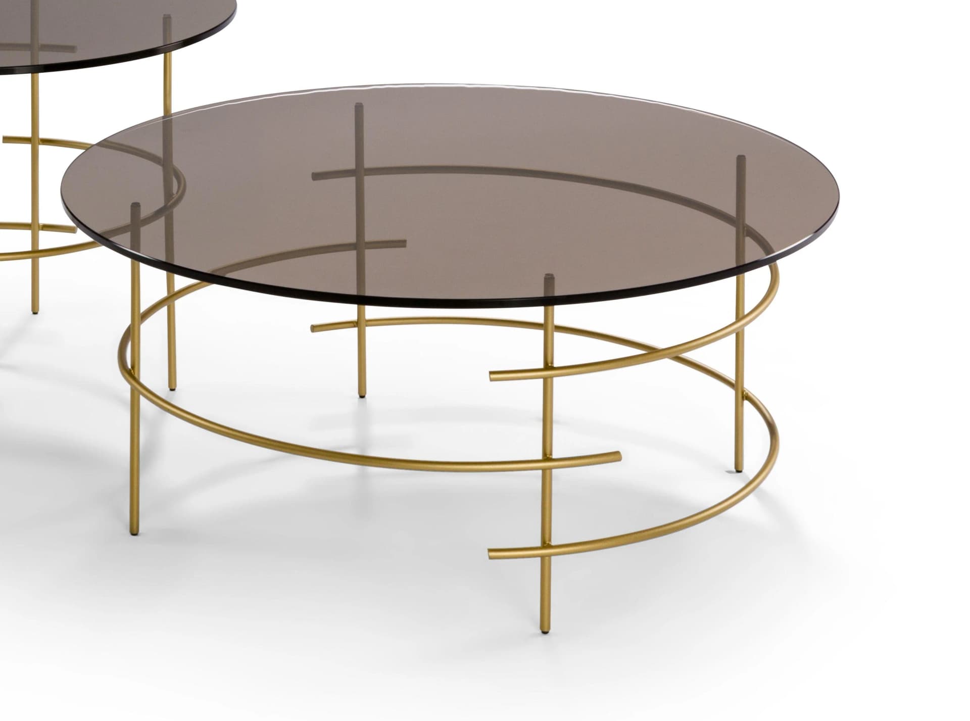 Couchtisch 8510GB-80RD Gold Metall Bronzeglas