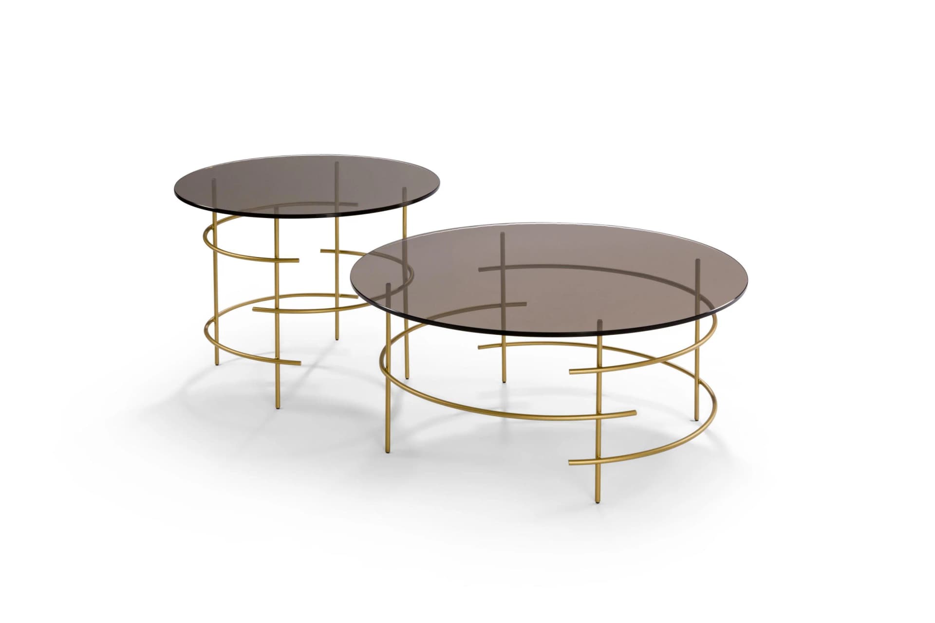 Couchtisch 8510SKE-80RD-CA Metall Schwarz Keramik Calacatta