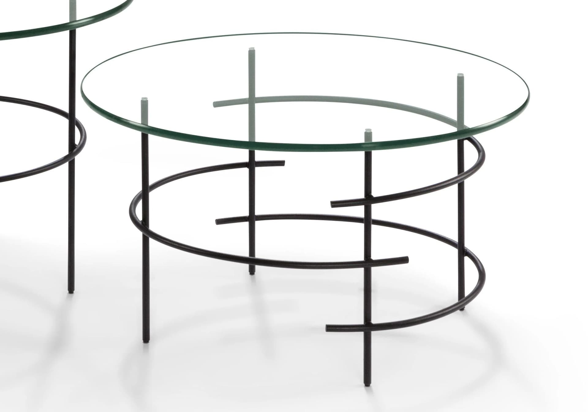 Couchtisch 8511SK-60RD Schwarz Klarglas Modern
