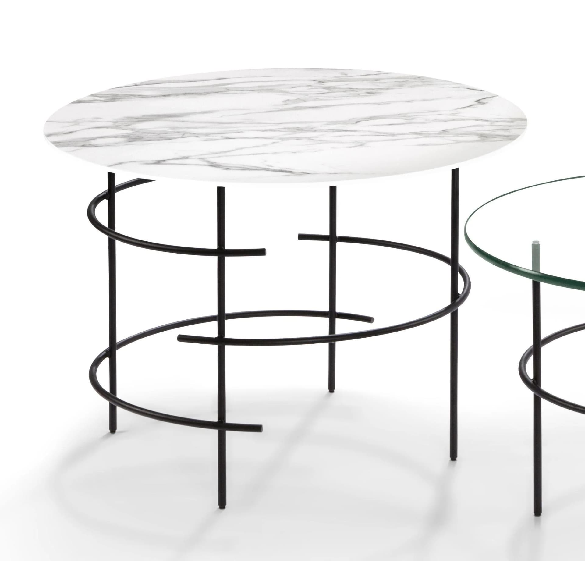 Couchtisch 8512SKE-060RD-CA Schwarz Keramik Calacatta