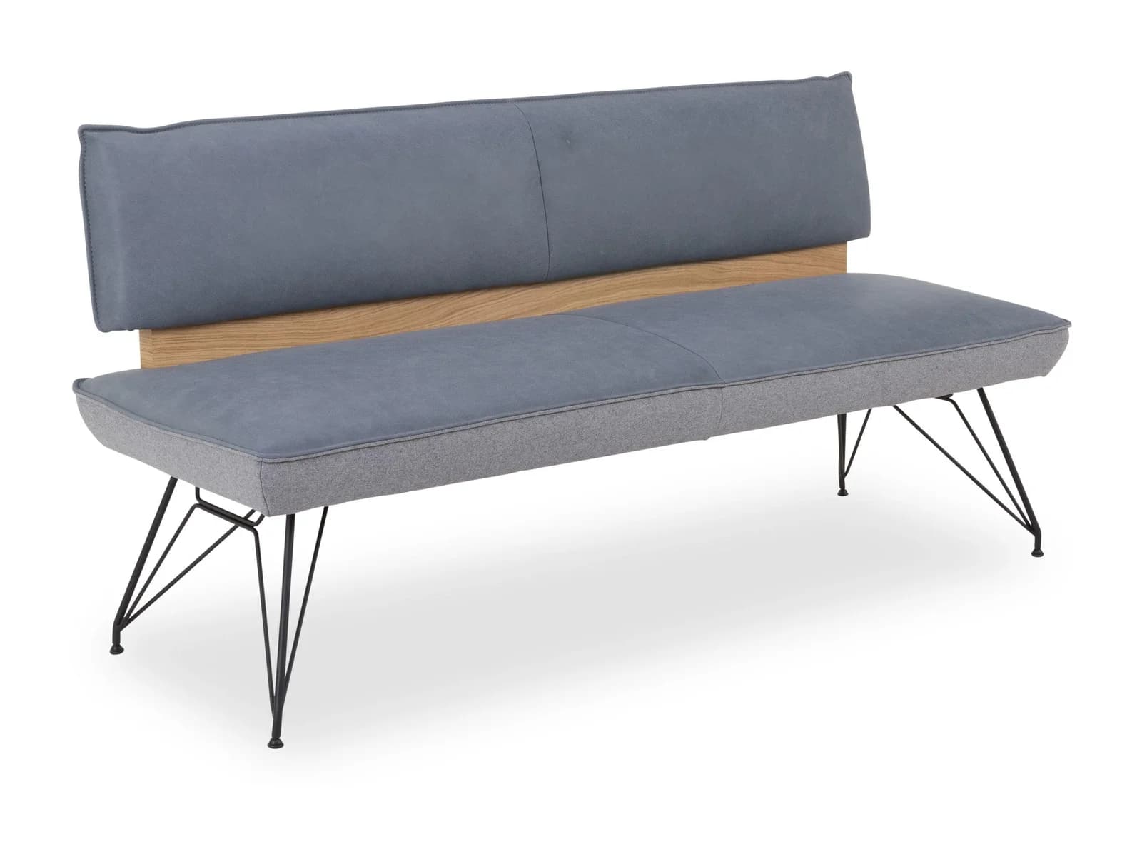 KOINOR DINING SYSTEM Sitzbank 2,5 Sitzer Grau Leder & Stoff