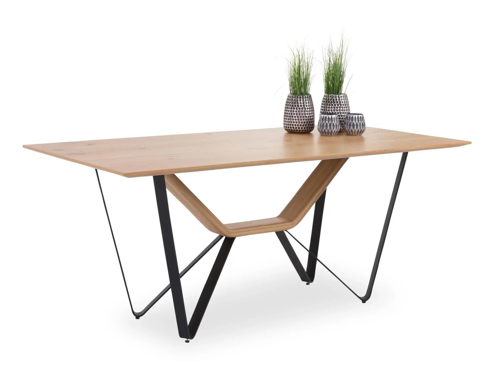 KOINOR Esstisch T5003 Wildeiche Natur Schwarz Metall