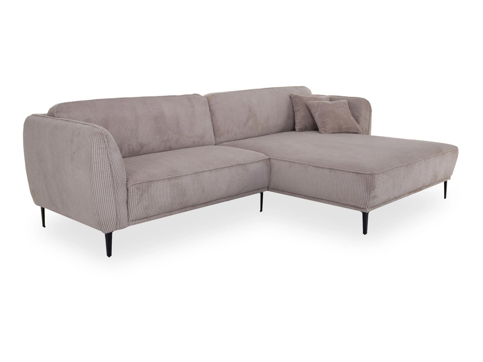 Polsterecke MAURINE mit Ottomane und Metallfüßen