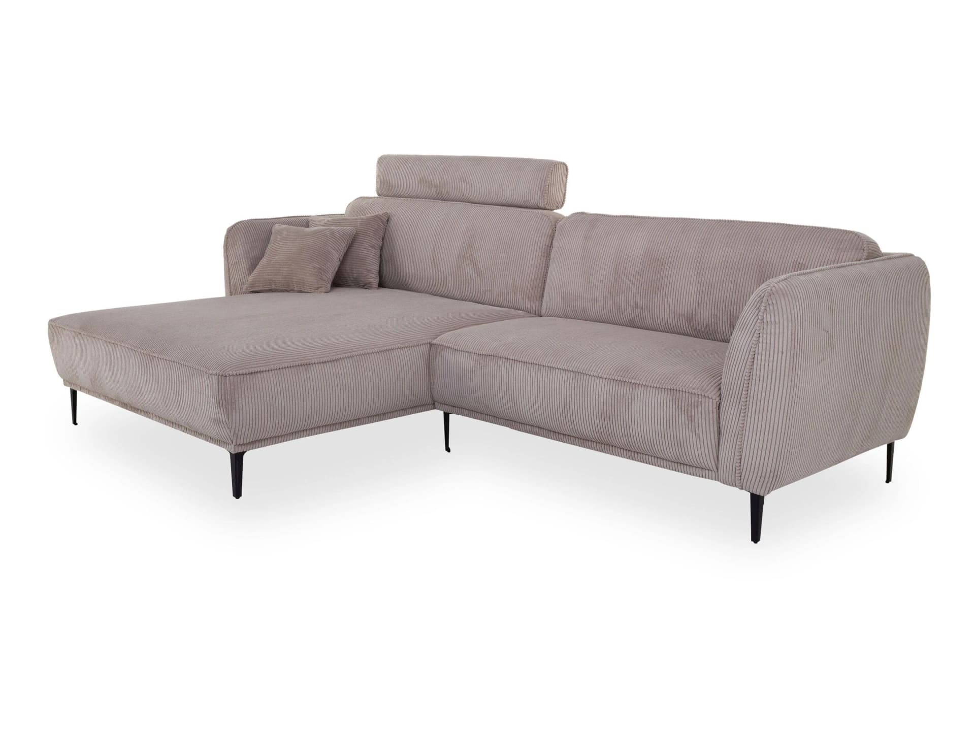 Polsterecke MAURINE mit Metallfüßen und Zierkissen