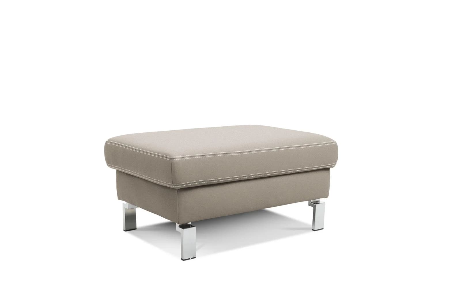 Loft Hockerbank COLLINS Leder beige Metallfüße