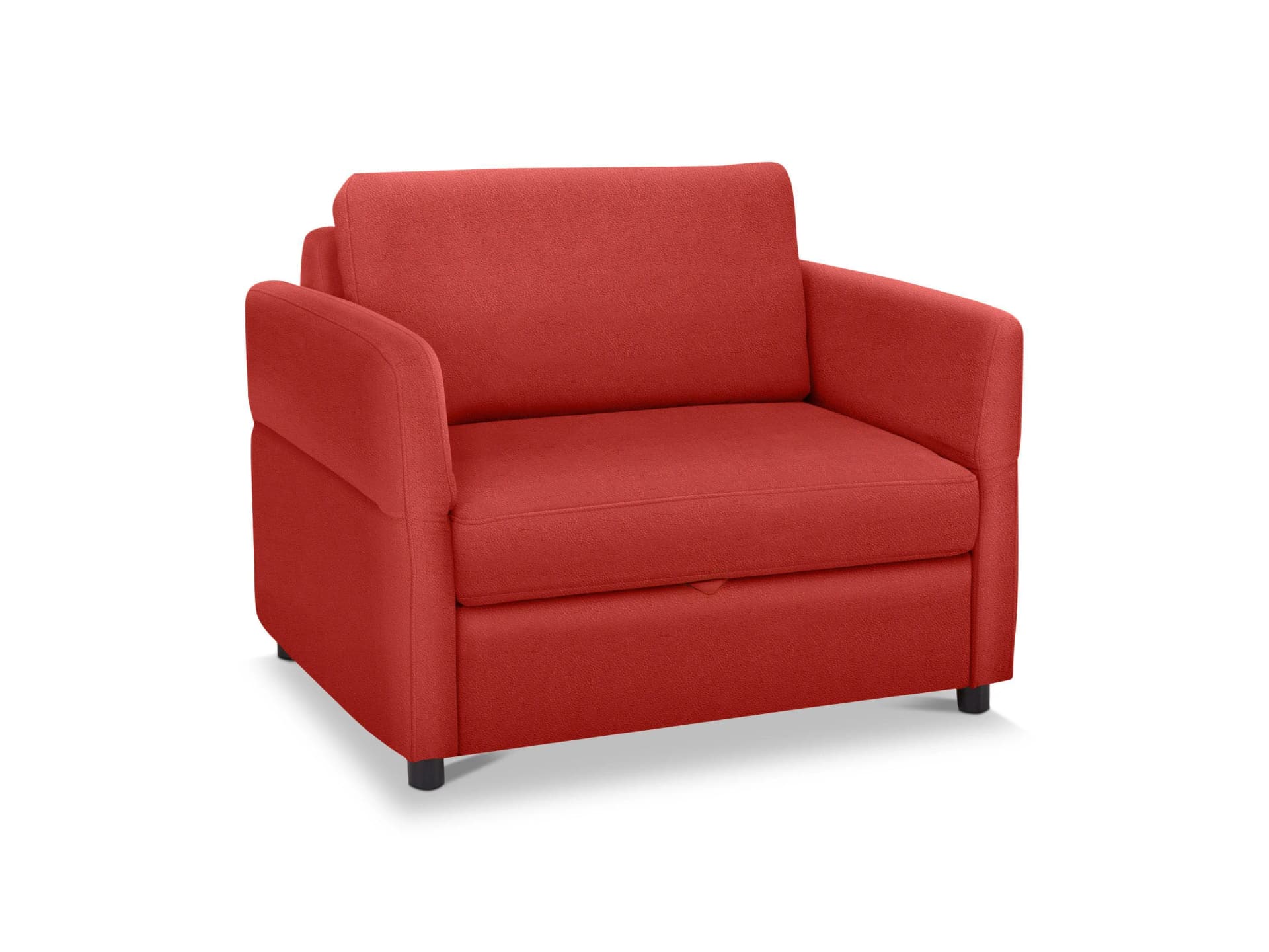 Sessel SLEEP mit Bettauszug, Leder Punch, Holz schwarz