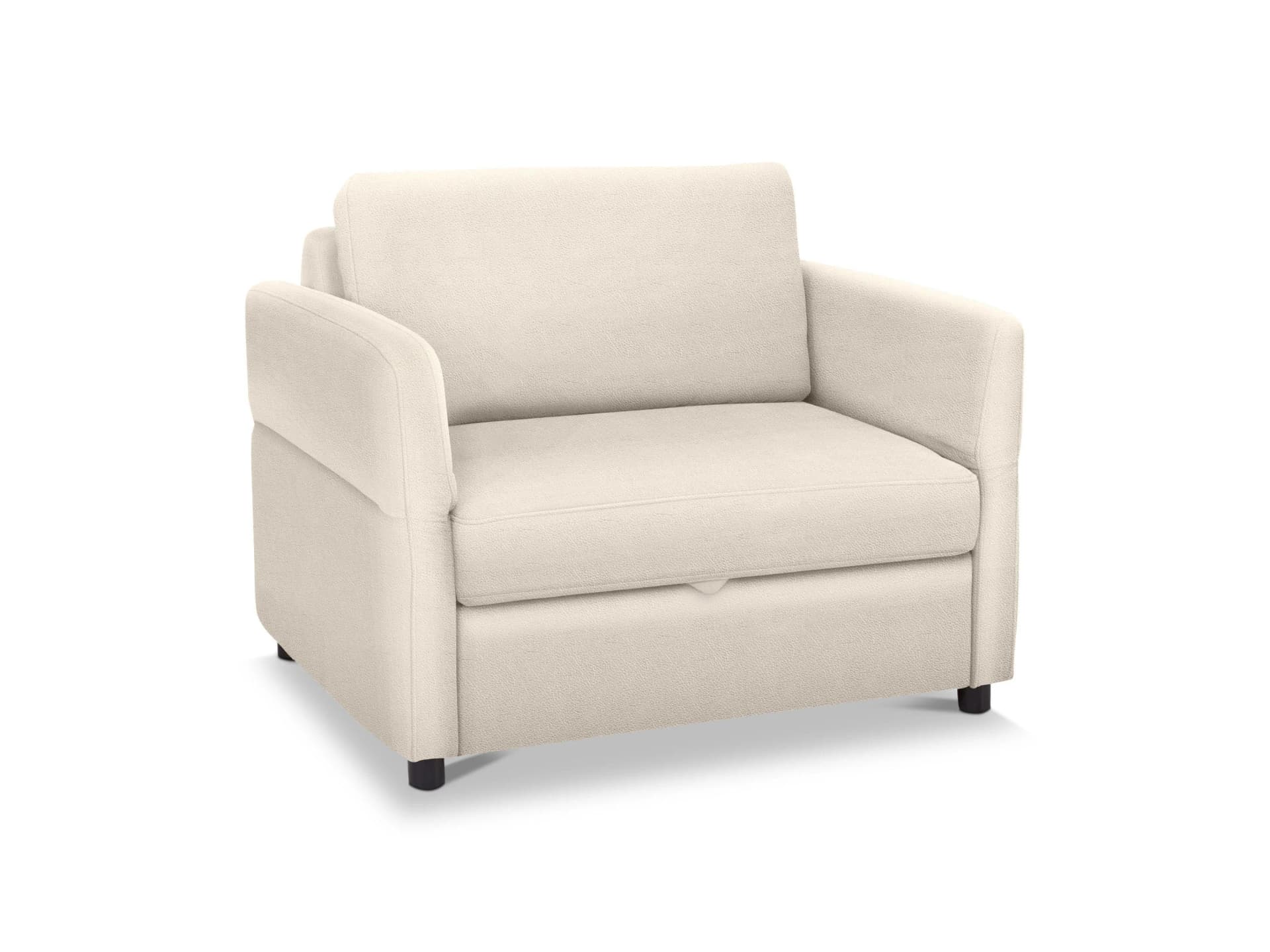 Sessel SLEEP mit Bettauszug, Leder Punch, Holz schwarz