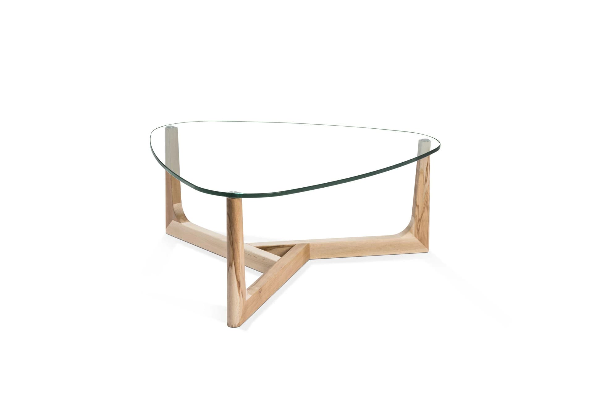 Couchtisch 7155 HK-47 Kernbuche massiv mit Klarglasplatte Braun