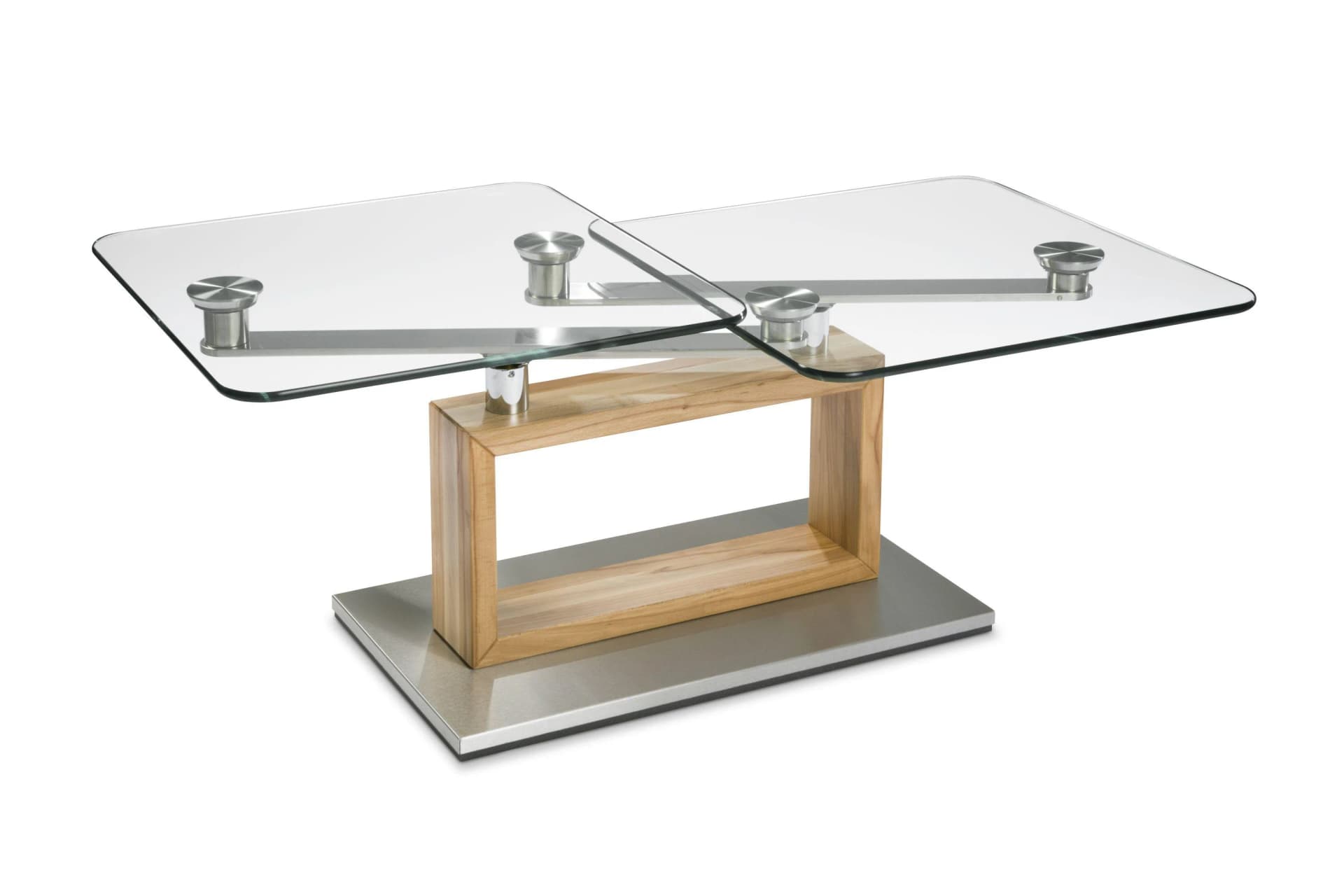 Couchtisch 7660 EK-45 Asteiche massiv mit Glasplatte
