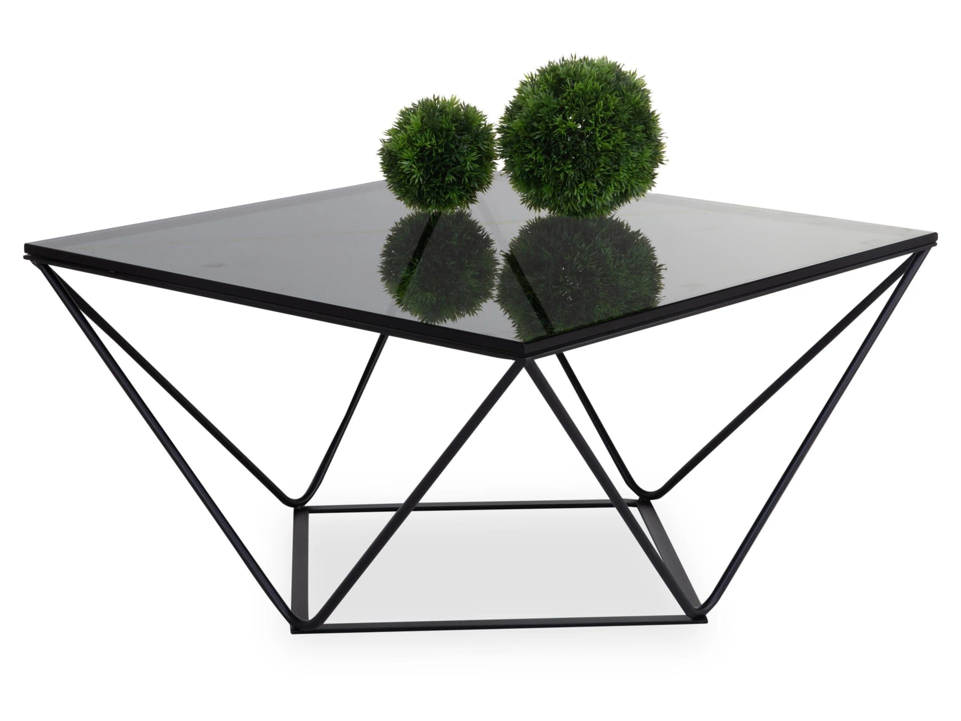Couchtisch 8530 Rauchglas Metall Schwarz Modern