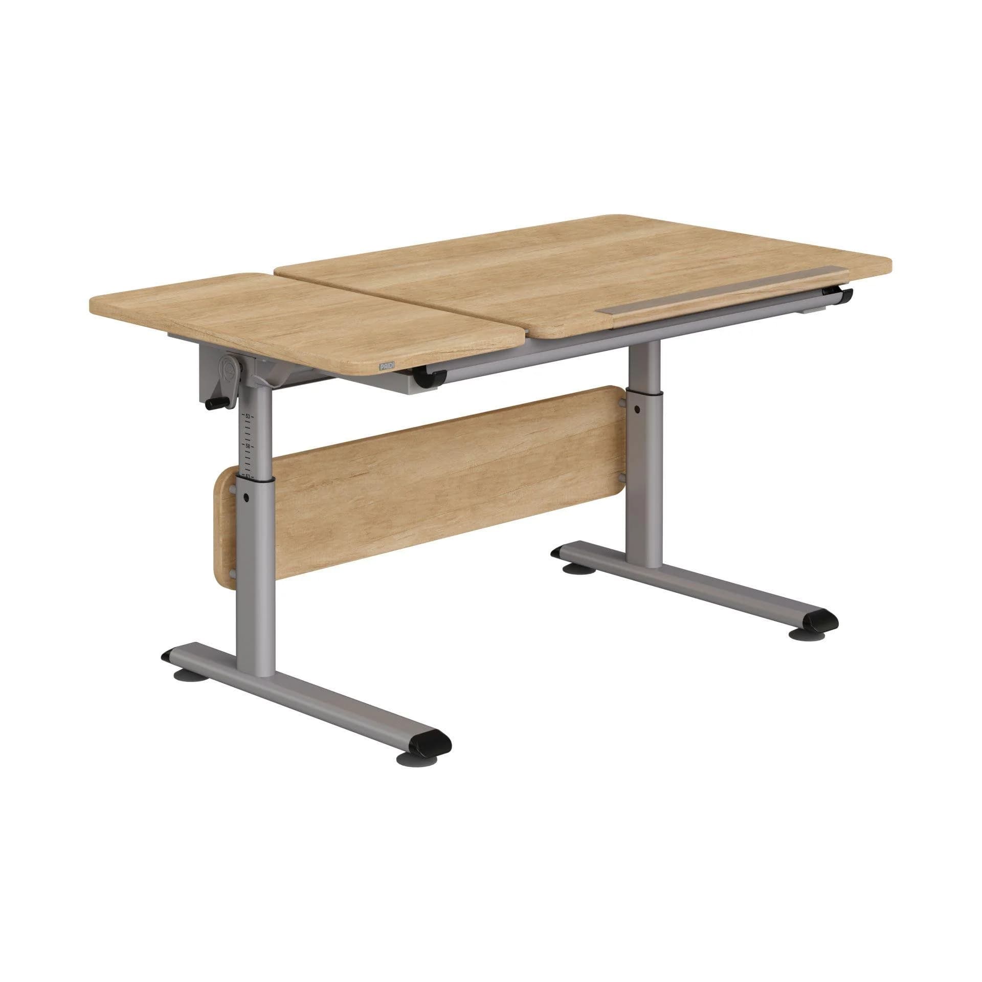 PAIDI Schreibtisch DIEGO 130 GT höhenverstellbar mit neigbarer Platte Braun
