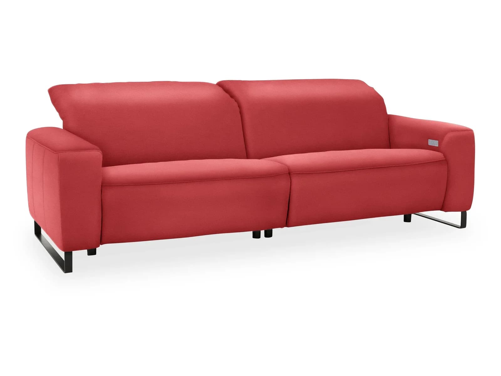 Loft Sofa 3 Sitzer CALANO 2.0 Leder Schwarz Metallkufen