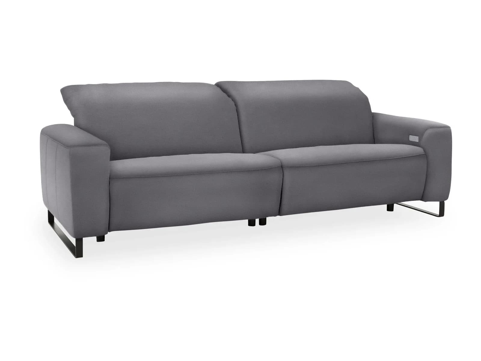 CANDY CALANO 2.0 3-Sitzer Sofa Leder Schwarz Matt