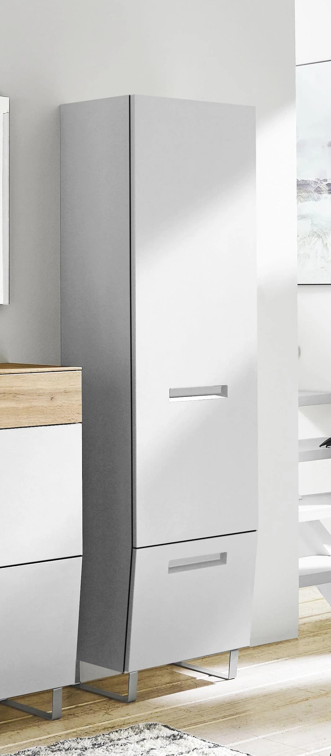 Dielenschrank MONDO Mirar Beige Sandmatt Lackiert
