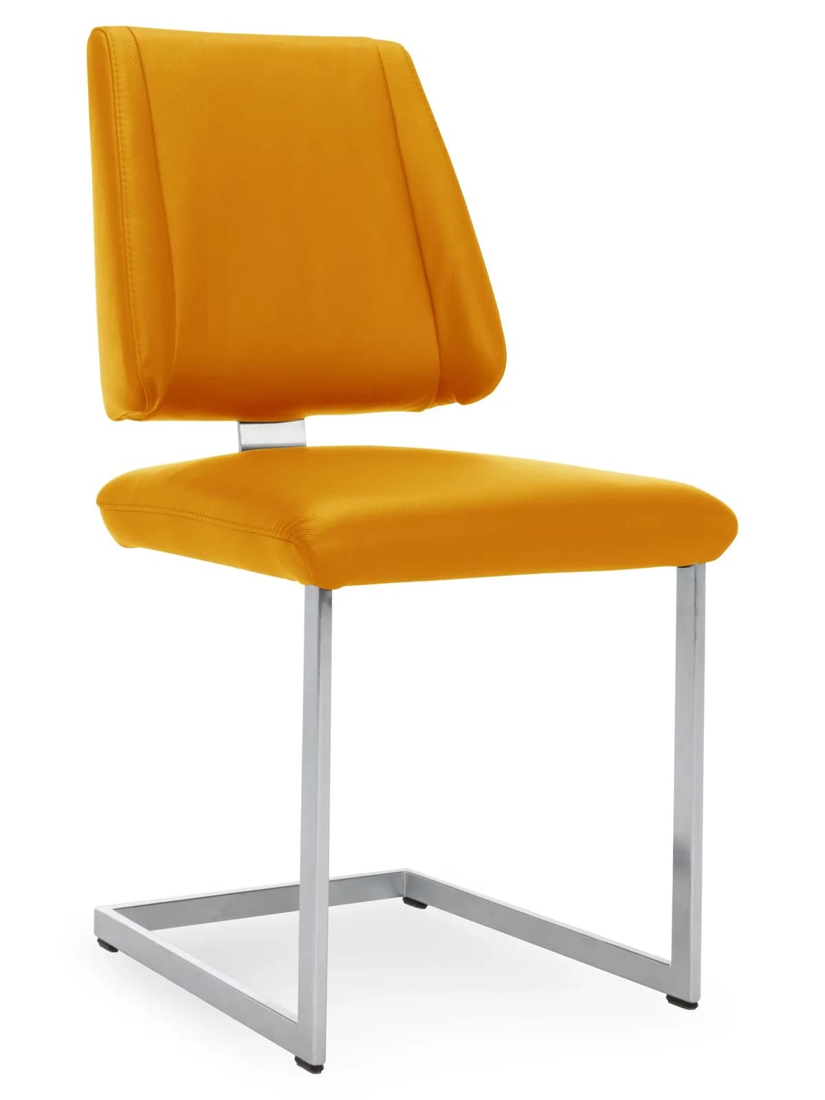 Freischwinger Variano CUENO II Lederbezug Edelstahloptik