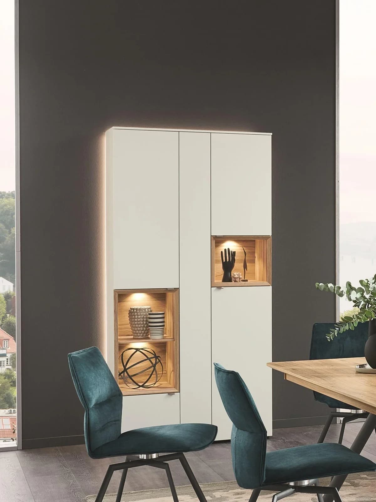 VENJAKOB Vitrine ANDIAMO HOME Weiß 5-türig mit LED