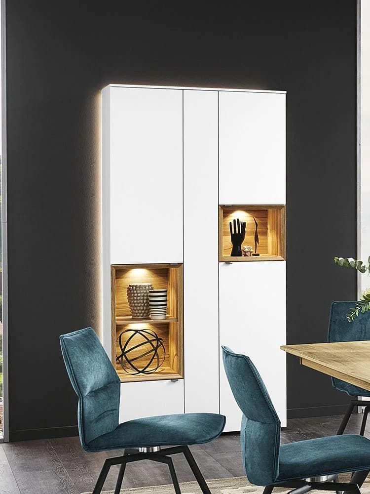 Vitrine VENJAKOB ANDIAMO HOME Weiß Wildeiche 5-türig