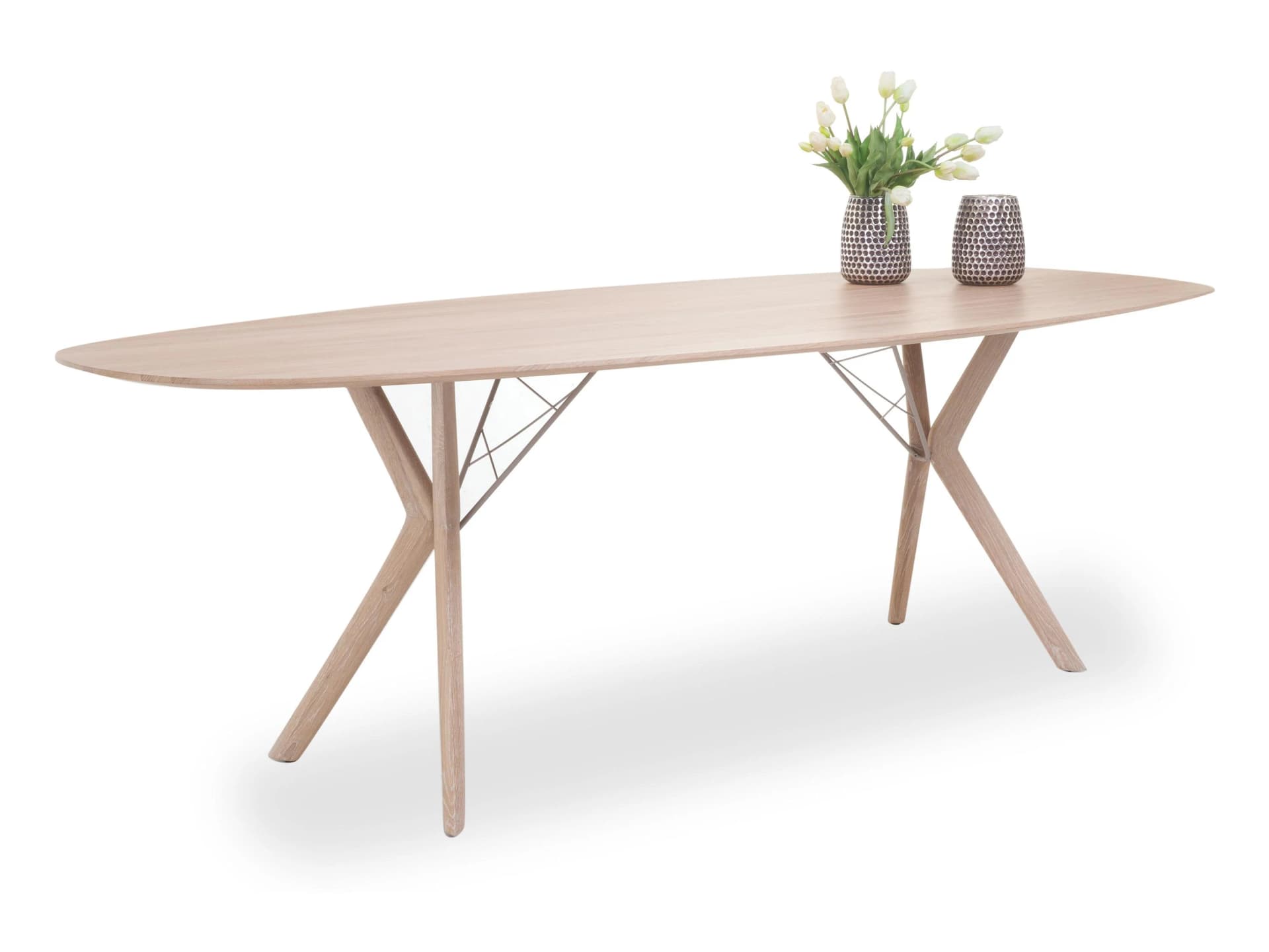 Esstisch MOBITEC ECLIPSE Massivholz Eiche Weiß Matt 76 cm