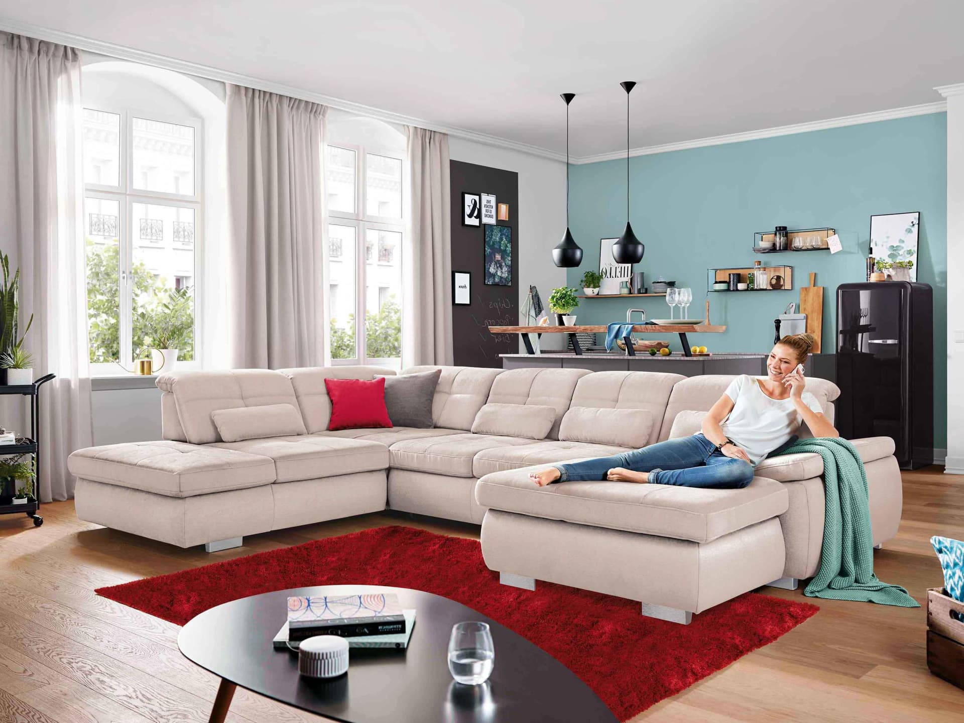 Polsterecke SYSTEMPOLSTER MINERVA Beige Stoff