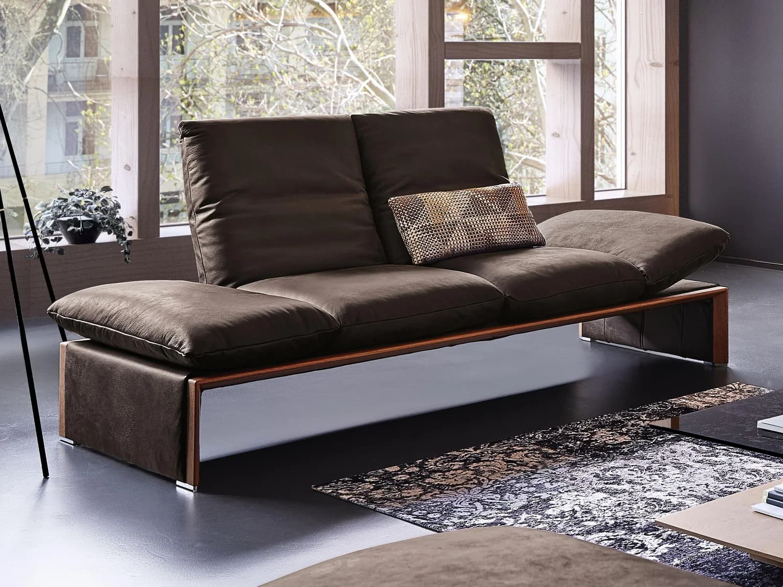 KOINOR HARRIET 2-Sitzer Sofa Braun Chenille-Flachgewebe