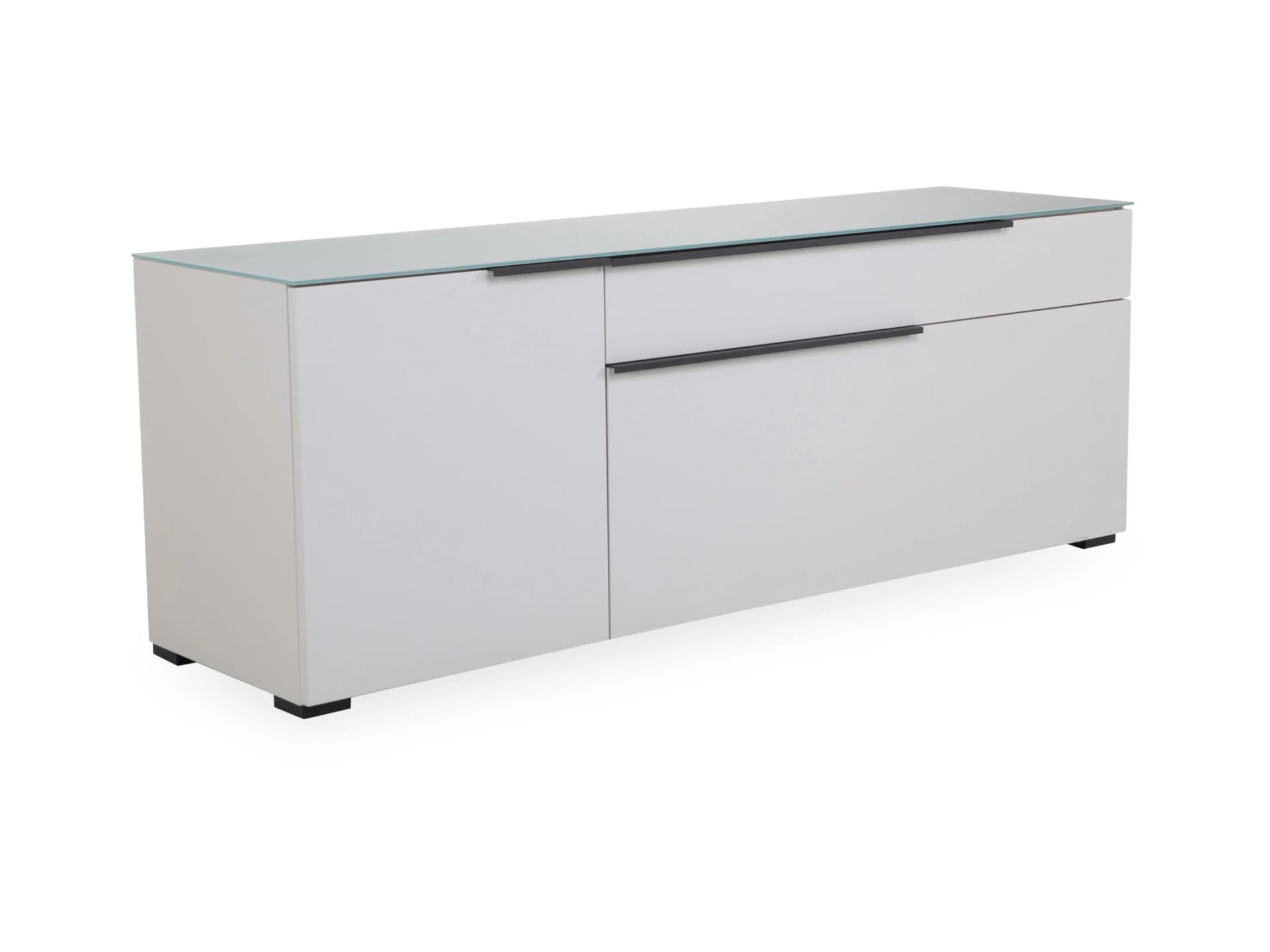 Lowboard Arredokit Pamera Beige/Schwarz Glas Soft-Close