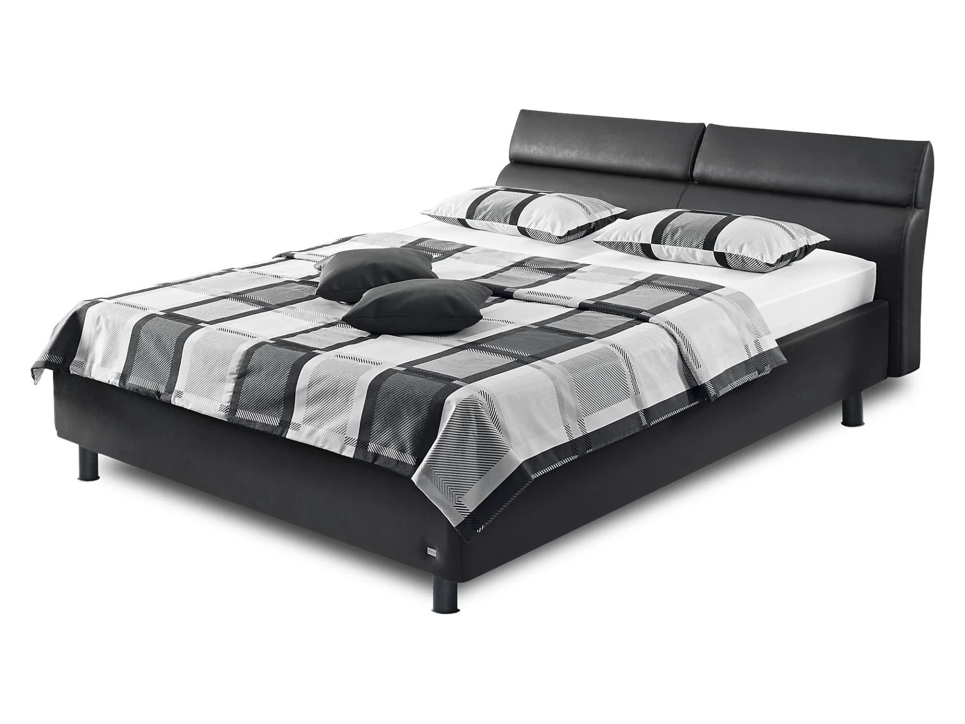 RUF Betten Polsterbett Casa mit Bettkasten und Nackenpolster Grau