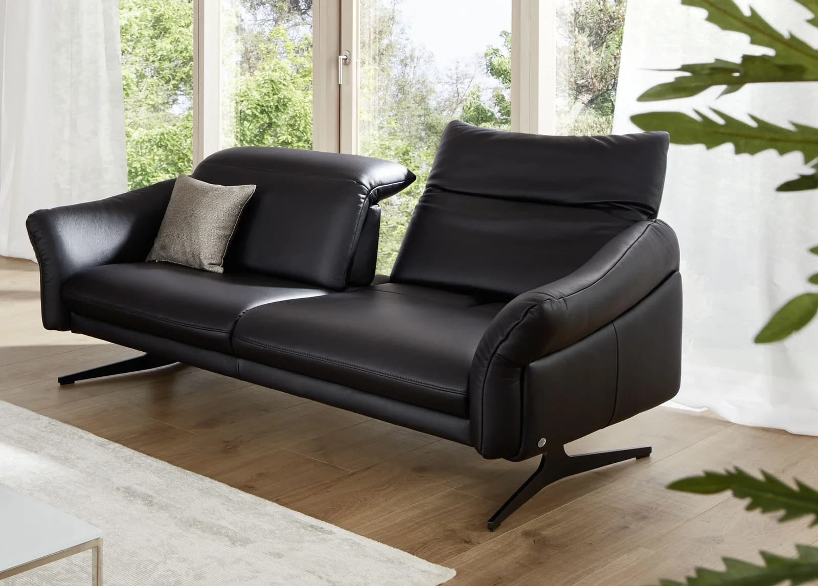 himolla Sofa 2,5 Sitzer 1808 Leder Schwarz
