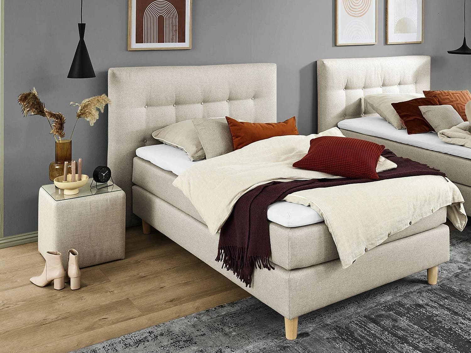 Boxspringbett MONDO BARELL Stoff Senta Modern