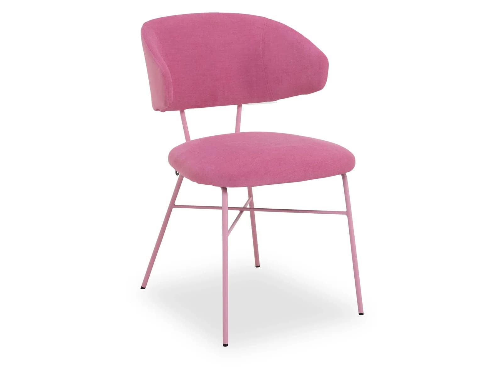 MOBITEC TORO Polsterstuhl Rosa Metallgestell Stoffbezug