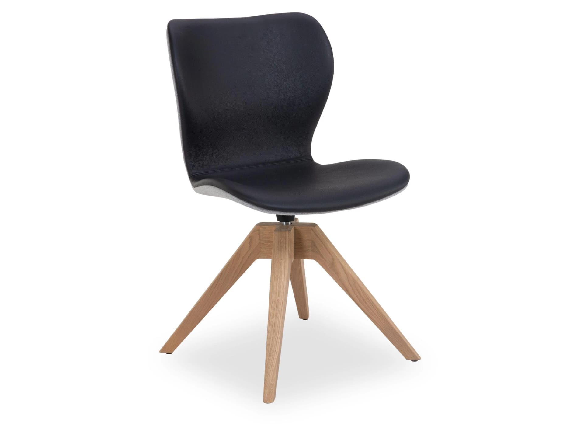 Polsterstuhl VOGLAUER VROCK Schwarz/Braun Massivholz Alteiche