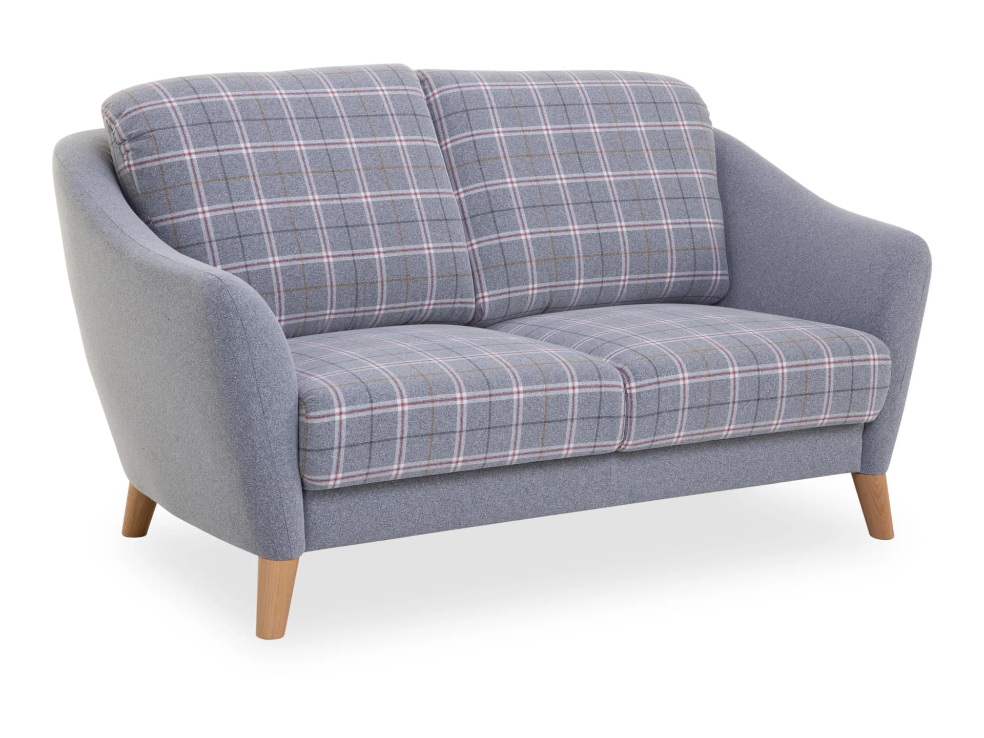 Rolf Weber Sofa 2 Sitzer SAARLUIS Stoff Eiche massiv