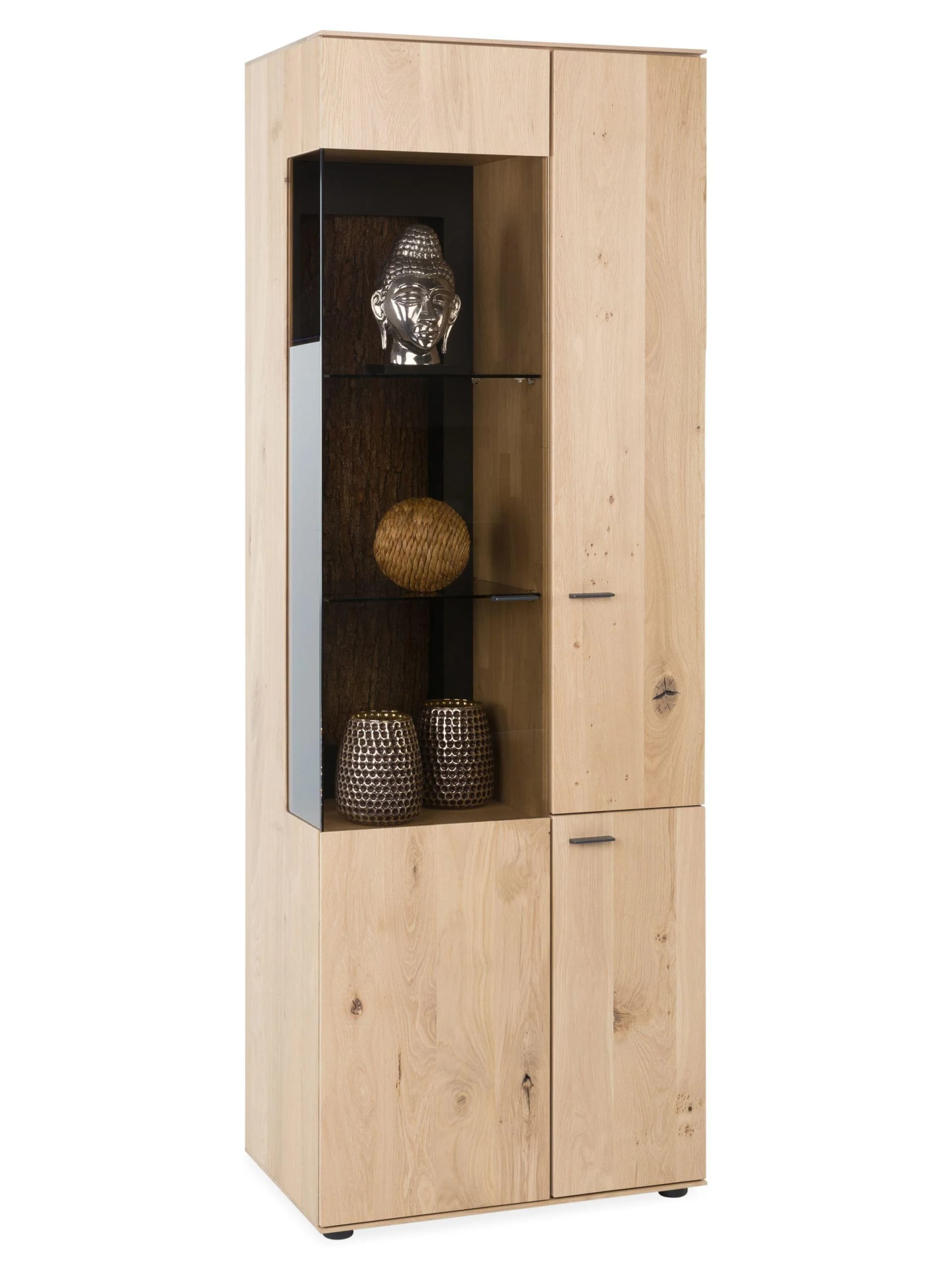 Hartmann Vitrine Heda Massivholz Eiche Natur Braun