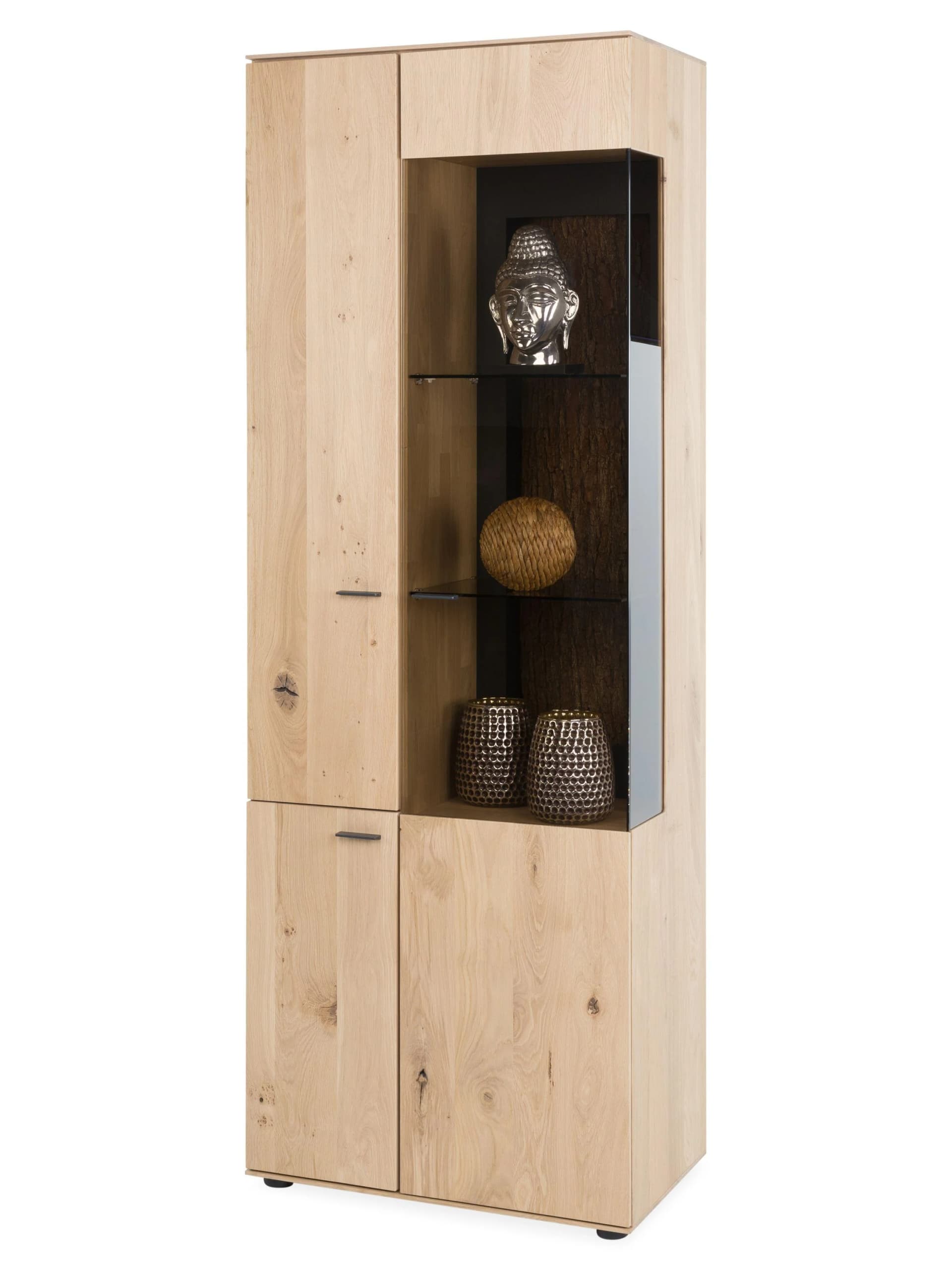 Hartmann Vitrine Heda Massivholz Kerneiche Natur Braun